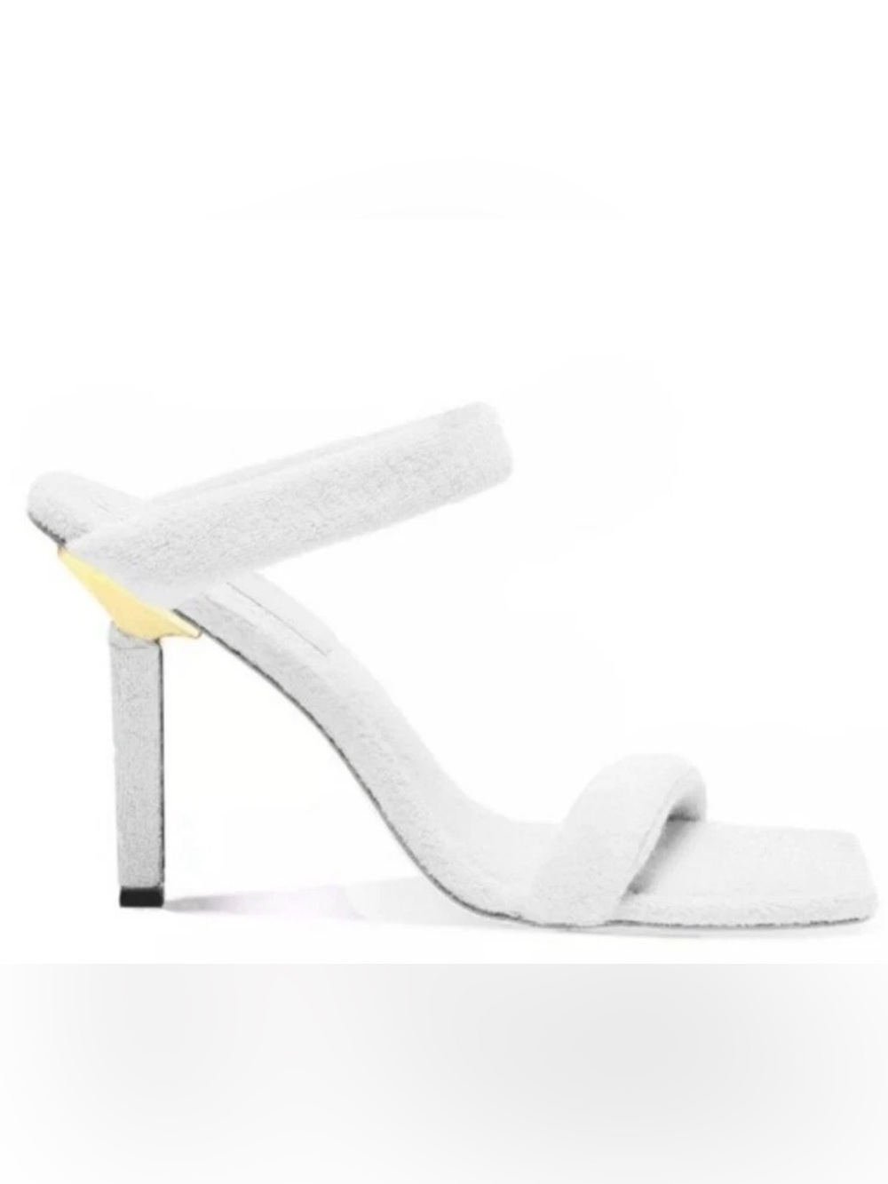 Good American White Terry Slip-On High Heel Sandals multiple sizes